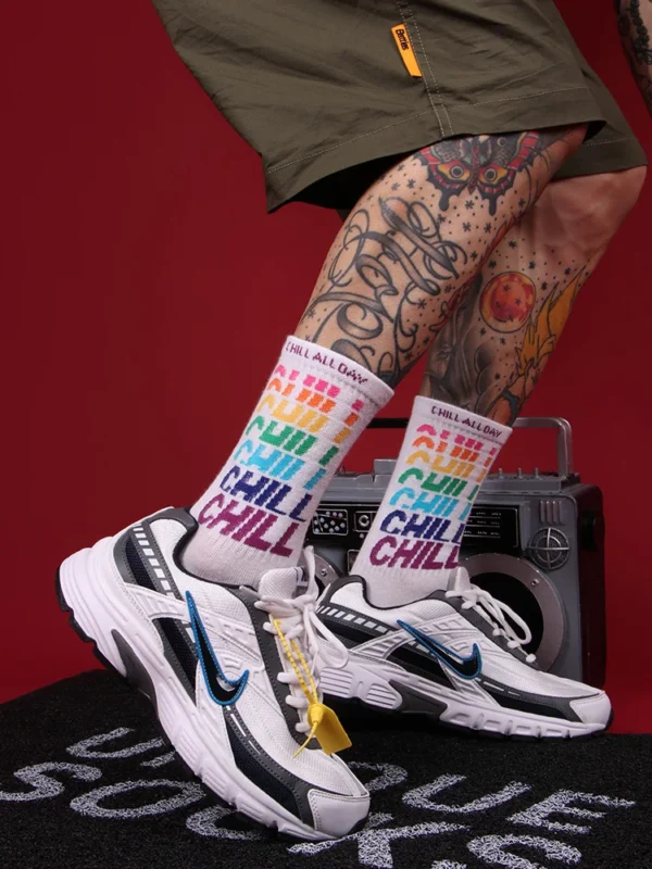 CHILL Hiphop Chaussettes pour hommes Orange