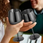 verres à vin inox 500 ml noir