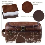 trousse de toilette compacte cuir haut de gamme