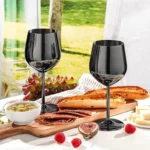 kit 2 verres à vin en acier inoxydable